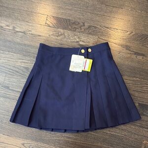 NWT- Juniors Navy Blue Pleated Skirt by Q Mack ( size XS)